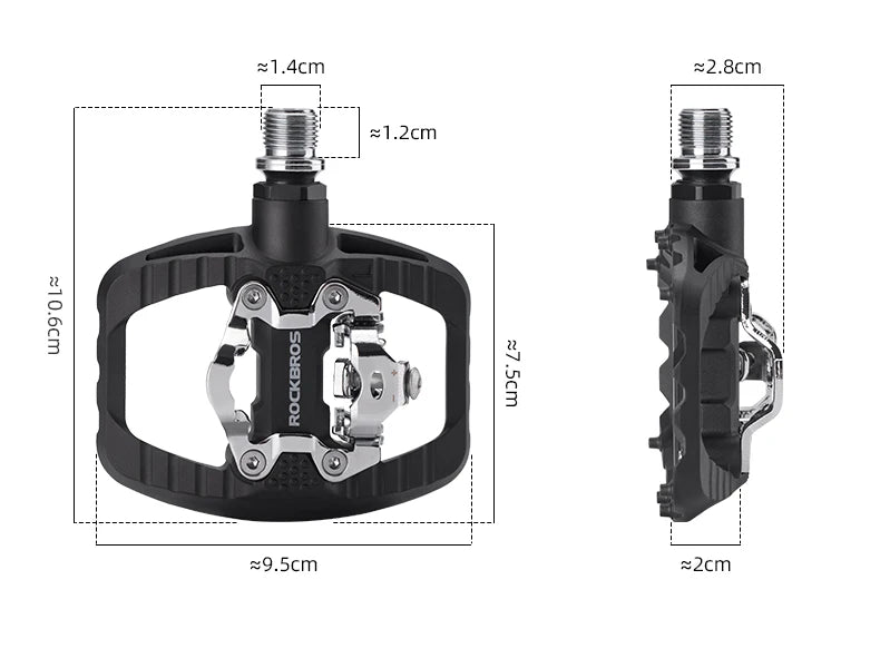 Pedały rowerowe 2 w 1 płaskie i zatrzaskowe z antypoślizgową platformą do Shimano