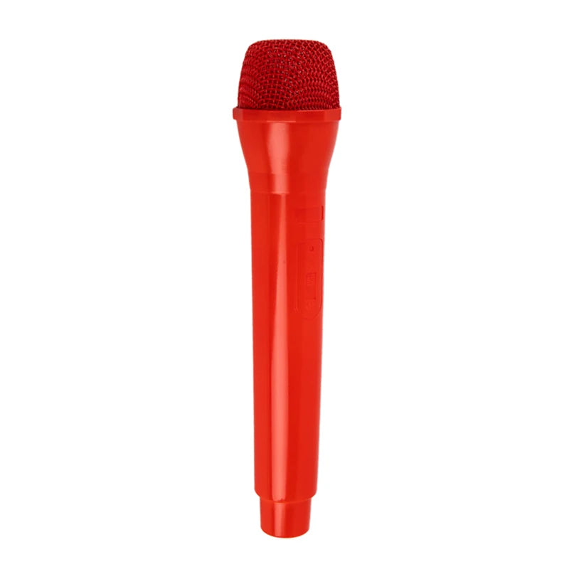 1 unidade, microfone de imitação, acessório de palco, microfone artificial de brincar para crianças, microfone de plástico para karaoke, brinquedo para disfarces e faz de conta