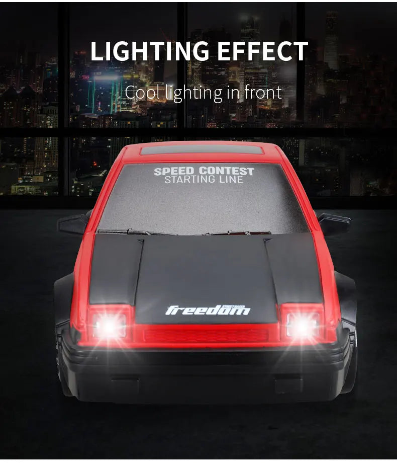 1:24 High Speed RC Drift Vehicle Cars Mustang 4WD Remote Control Racing Car Gift Competition Race Car Boys Toy Replaceable Tire 