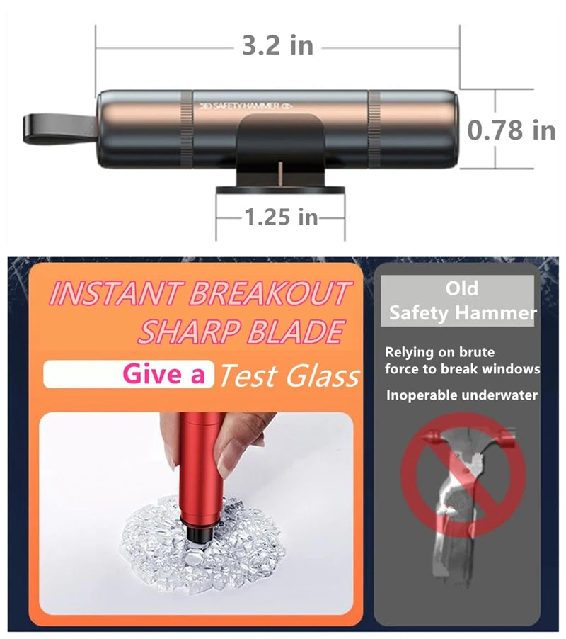 2 in 1 Car Emergency Hammer and Seat Belt Cutter