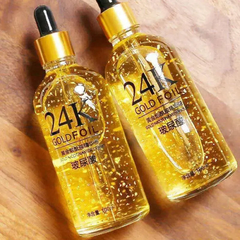 100ml 24k Gold Hyaluronic Acid Nicotinamide Face Serum Anti Aging Facial Lifting Collagen Essence Skin Care Whitening Serum 