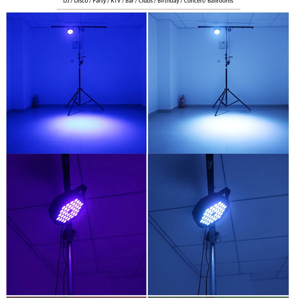4er-Set 36-LED RGB 3-in-1 DMX512 Stage Par Lights