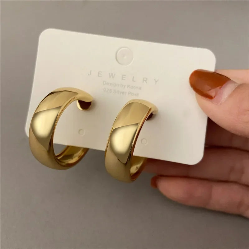 Retro Geometric Hoop Earrings for Women