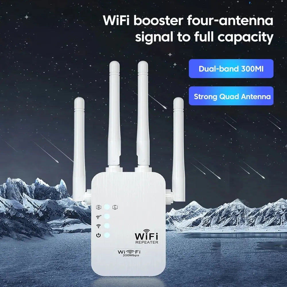 Ripetitore WiFi Wireless 300M Extender WiFi Ripetitore di segnale WIFI Wireless a lungo raggio Ripetitore Internet di rete Wireless EU