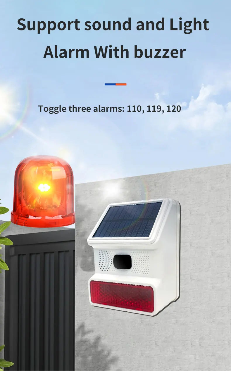 433MHz Wireless Solar Outdoor Alarm Siren