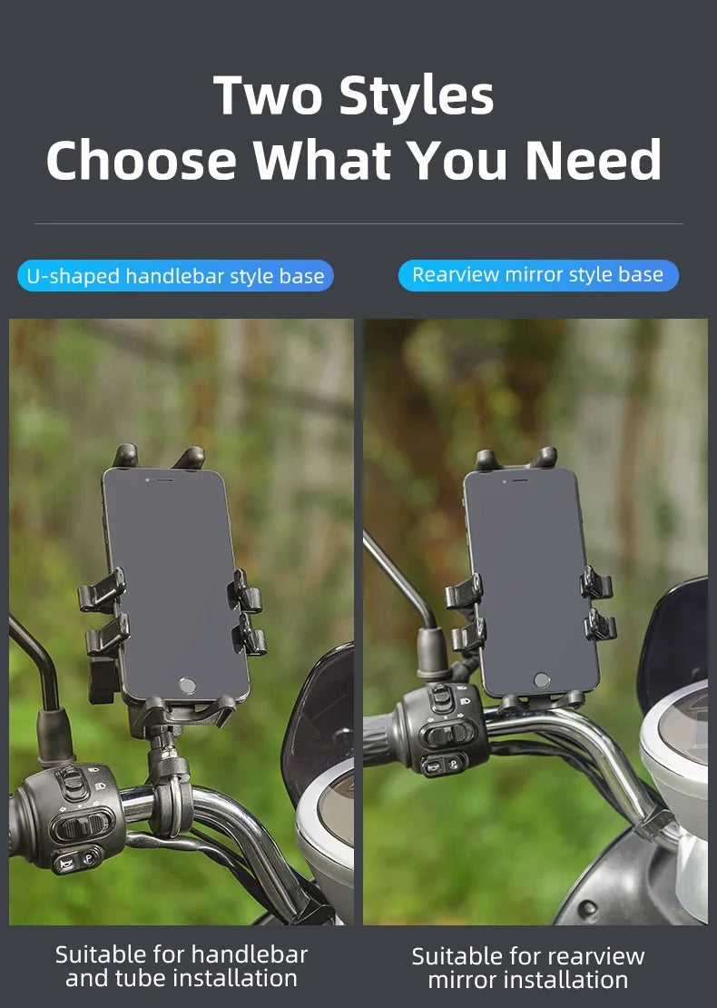 Motorcycle Phone Holder with Shock Absorption