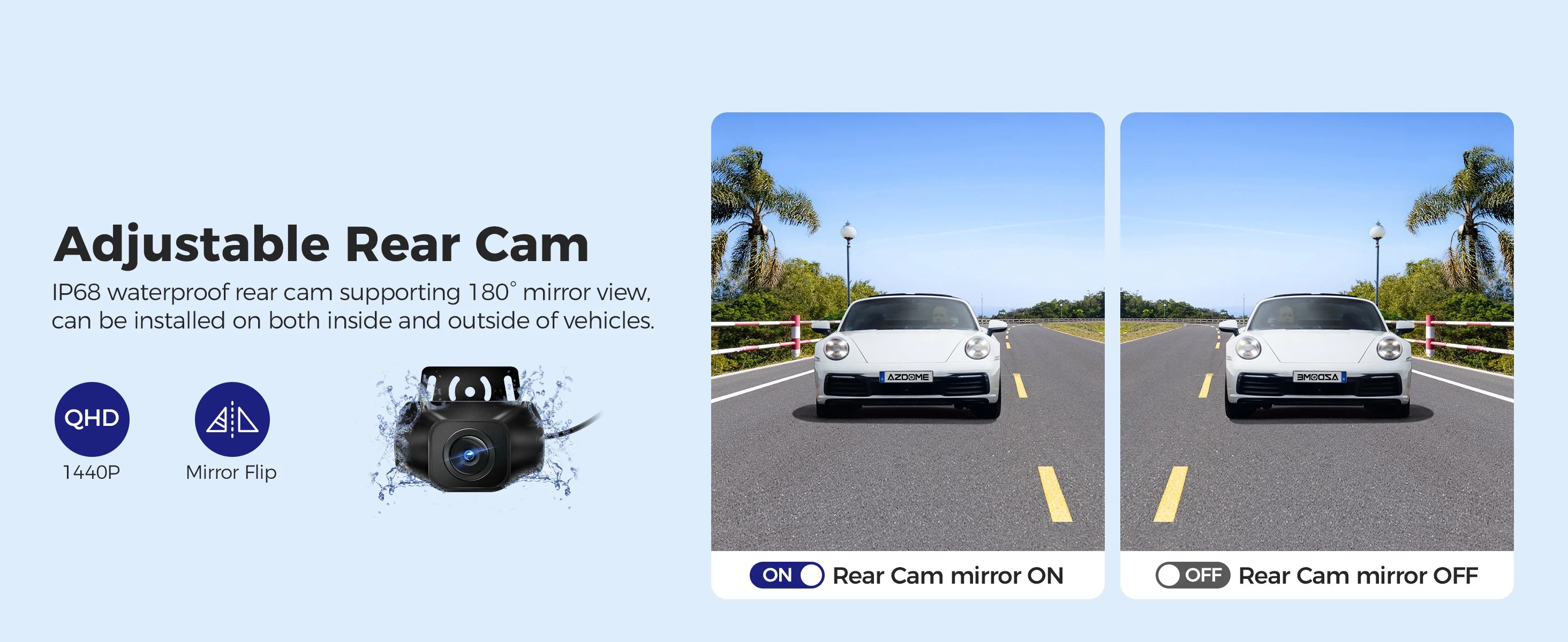 4K 3 Channel Dash Cam with WiFi, GPS, IR Night Vision and Parking Mode