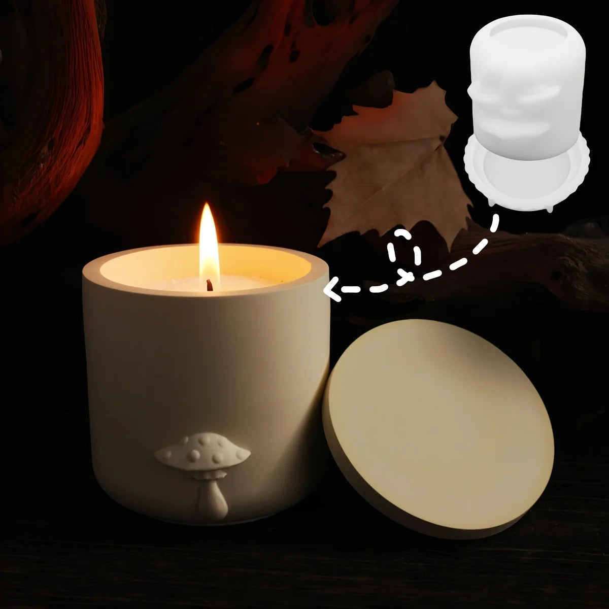 Silicone Mushroom Jar and Lid Casting Mould