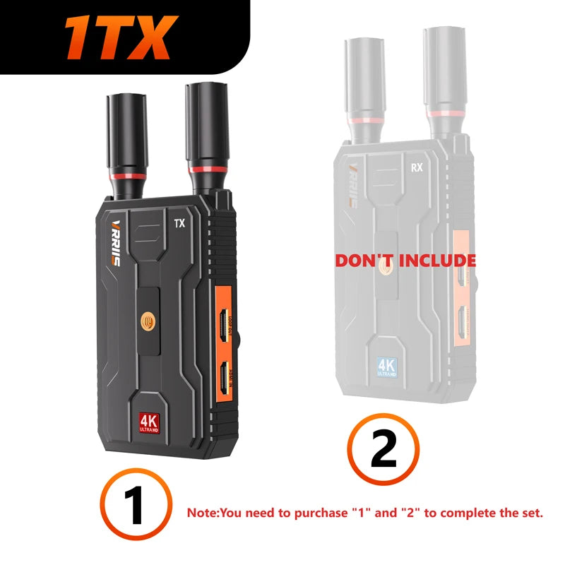 4K Wireless HDMI Transmitter and Receiver Extender Kit