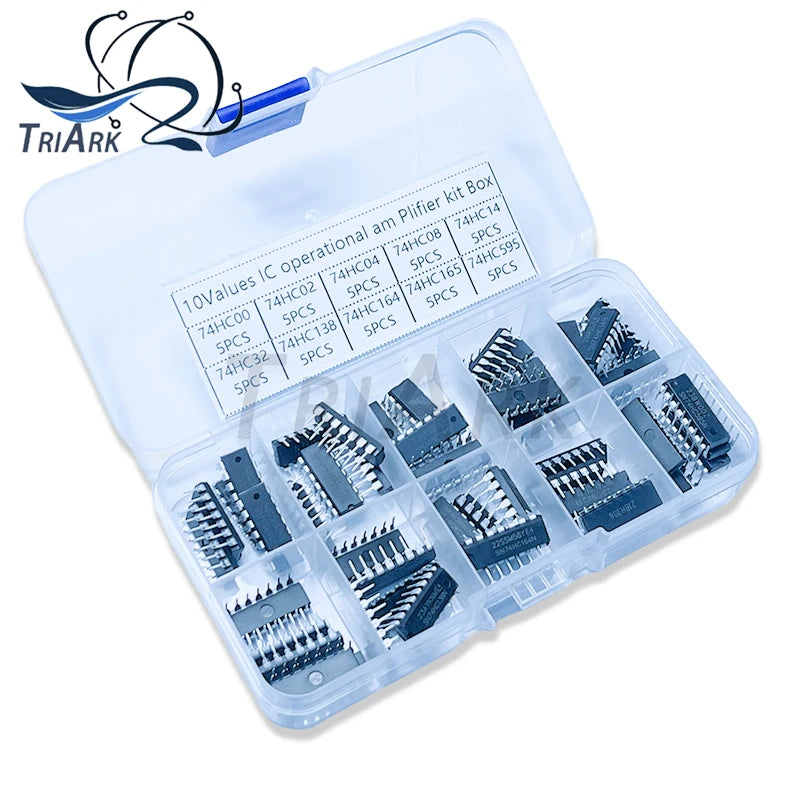 50 pezzi/lotto di assortimento componenti elettronici: 74HC00 74HC02 74HC04 74HC08 74HC14 74HC32 74HC138 74HC164 74HC165 74HC595 amplificatore