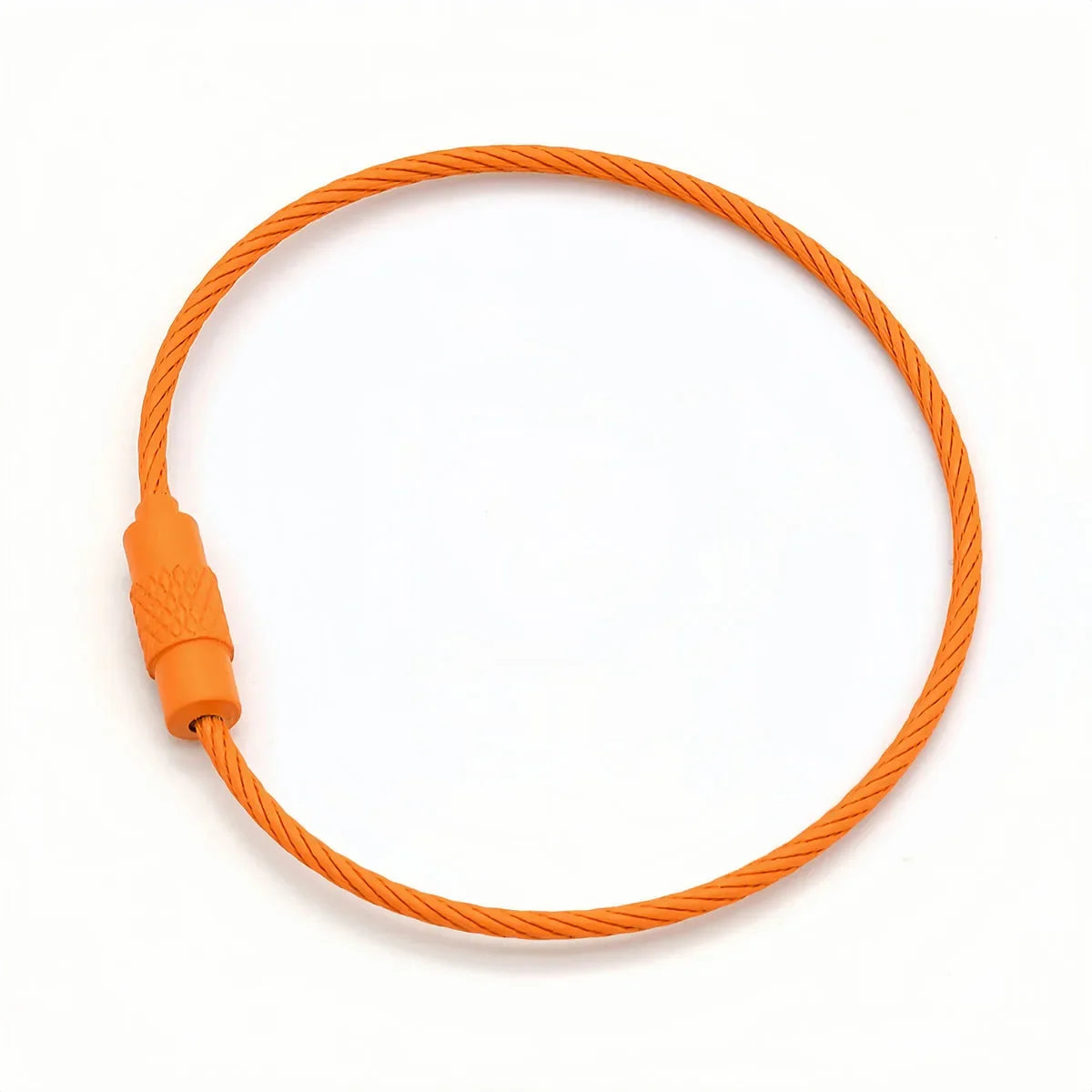 5/10pcs Stainless Steel Wire Keychain Ring Key Keyring Circle Rope Cable Loop Outdoor Camp Luggage Tag Screw Lock Gadget