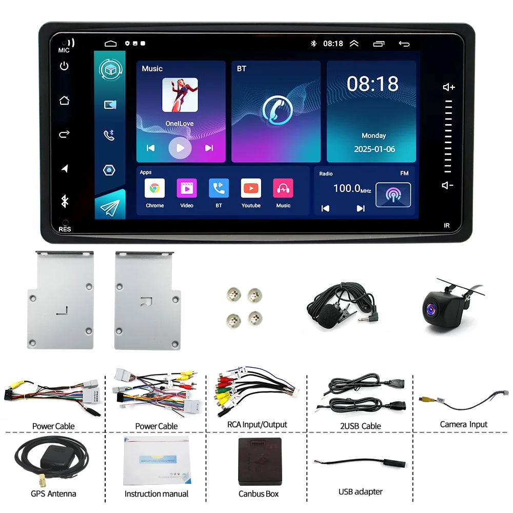 7inch Android Car Stereo with 2GB RAM, 64GB ROM and GPS Navi