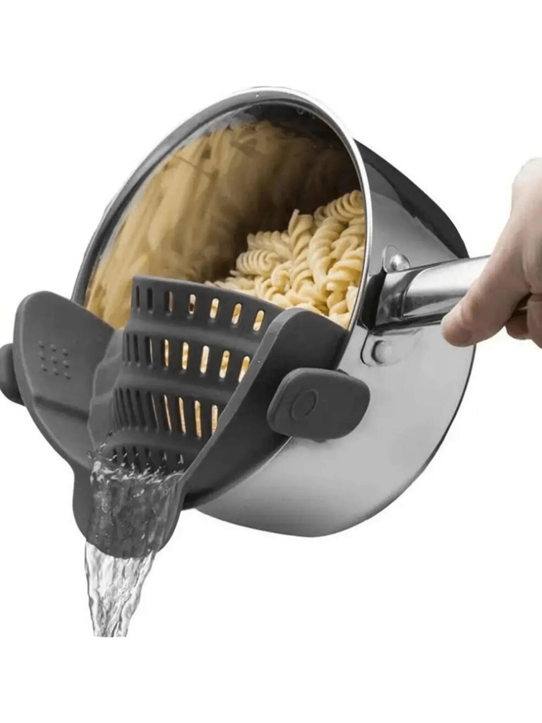1pc Adjustable Silicone Clip-On Strainer for Pots, Pans, and Bowls - Handheld Drainer for Noodles, Pasta 