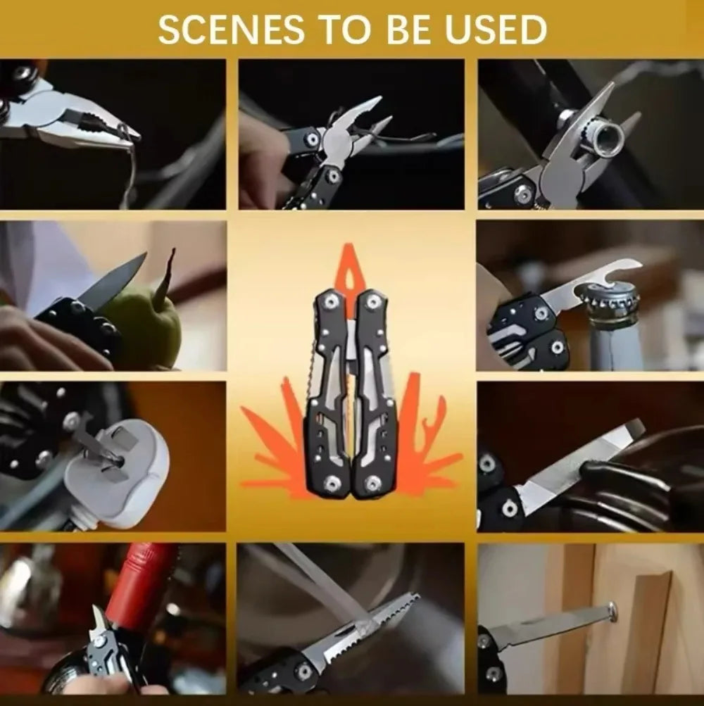 Folding Stainless-Steel Multi-Tool Pliers