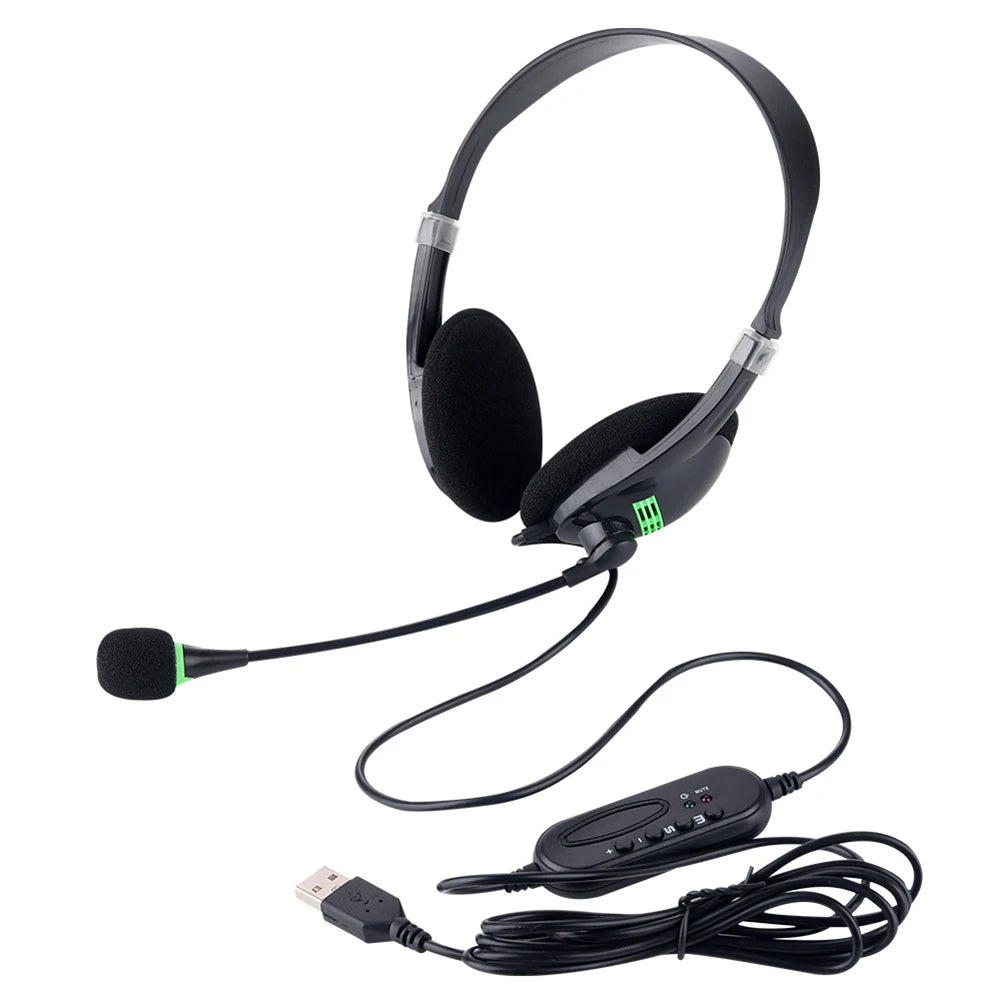 Casque filaire USB avec microphone et réglage du volume