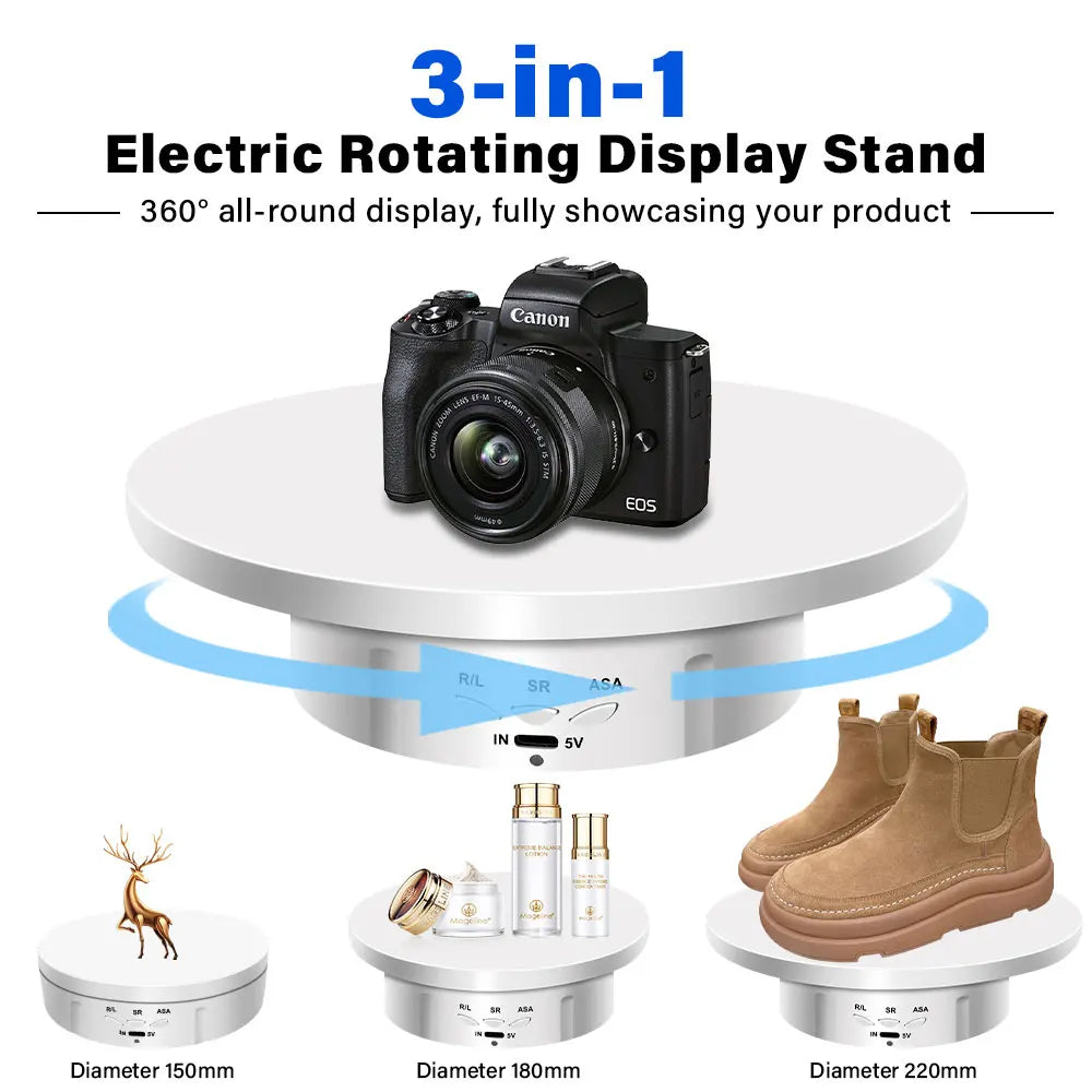 Remote-Controlled Motorized Display Turntable