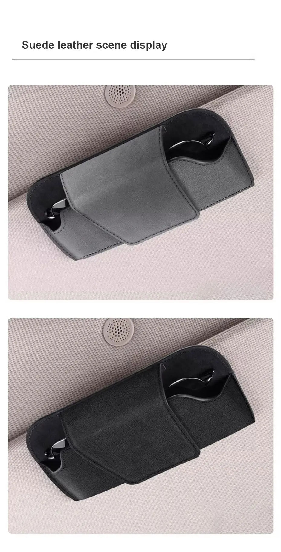 SEAMETAL Magnetic Suede Car Glasses Case Magnetic Sunglasses Holder Anti-Scratch Sun Visor Eyeglasses Protection Storage Case