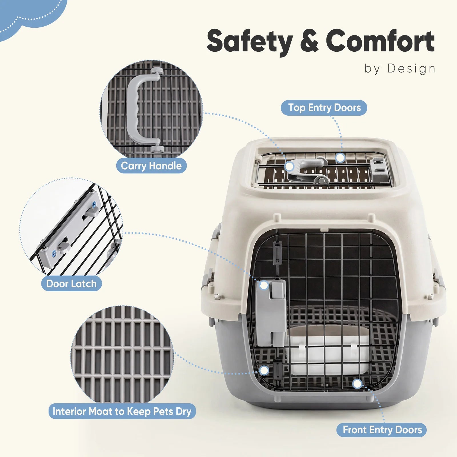 23-Zoll Transportbox für kleine Hunde und Katzen