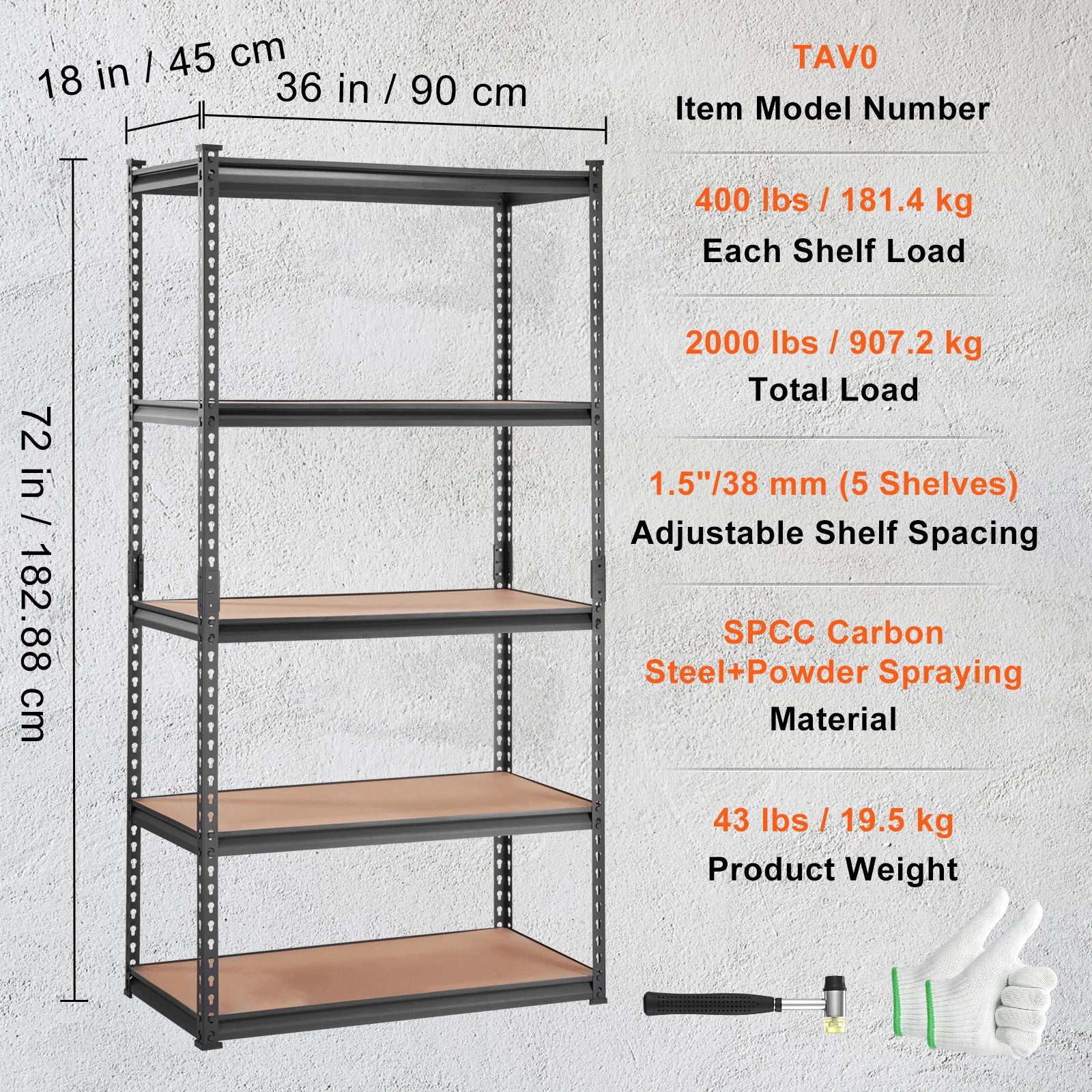 SucceBuy 5 Layers Standing Storage Shelving Unit Heavy Duty Organizer Metal Rack for Kitchen Living Room Warehouse Flower Stand