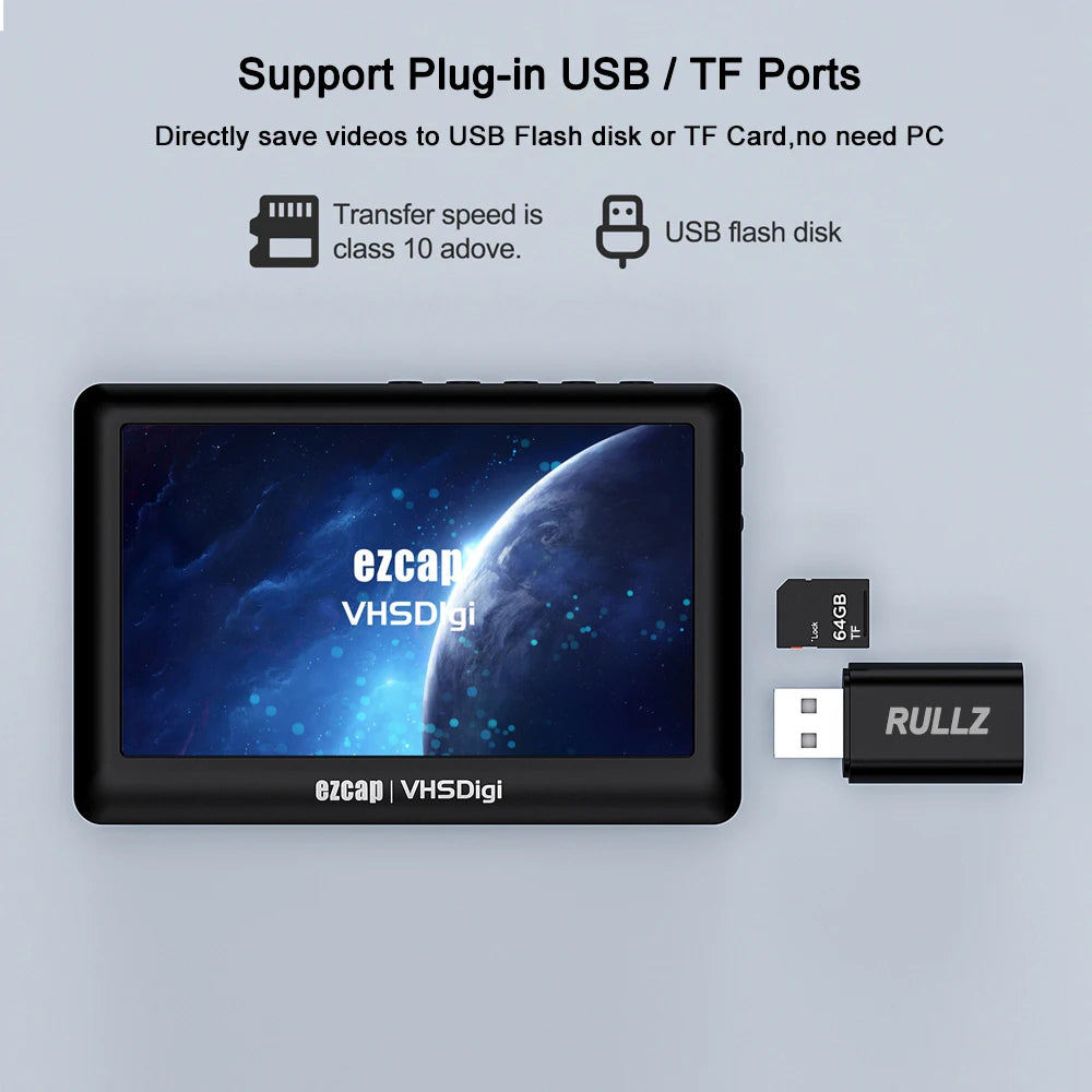 Digitalizator video AV autonom cu ecran de 4.3 inci