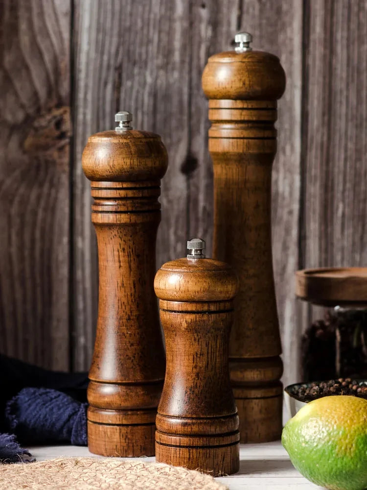 Wooden Salt & Pepper Mill, 5–10 Inch Options