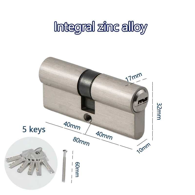 Cilindros de fechadura de porta com chave - Opções de 60/70/80 mm