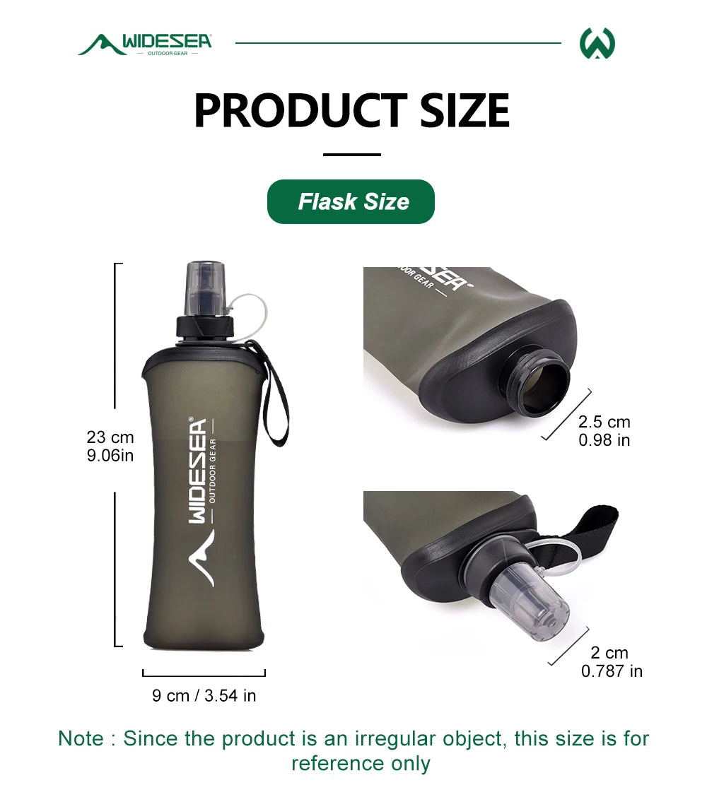 Soft Water Bottle Foldable Flask for Outdoor Sports