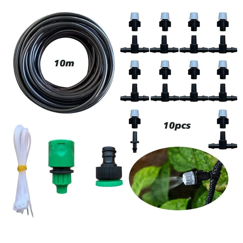 10m Garden Misting Kit with 10 Adjustable Nozzles
