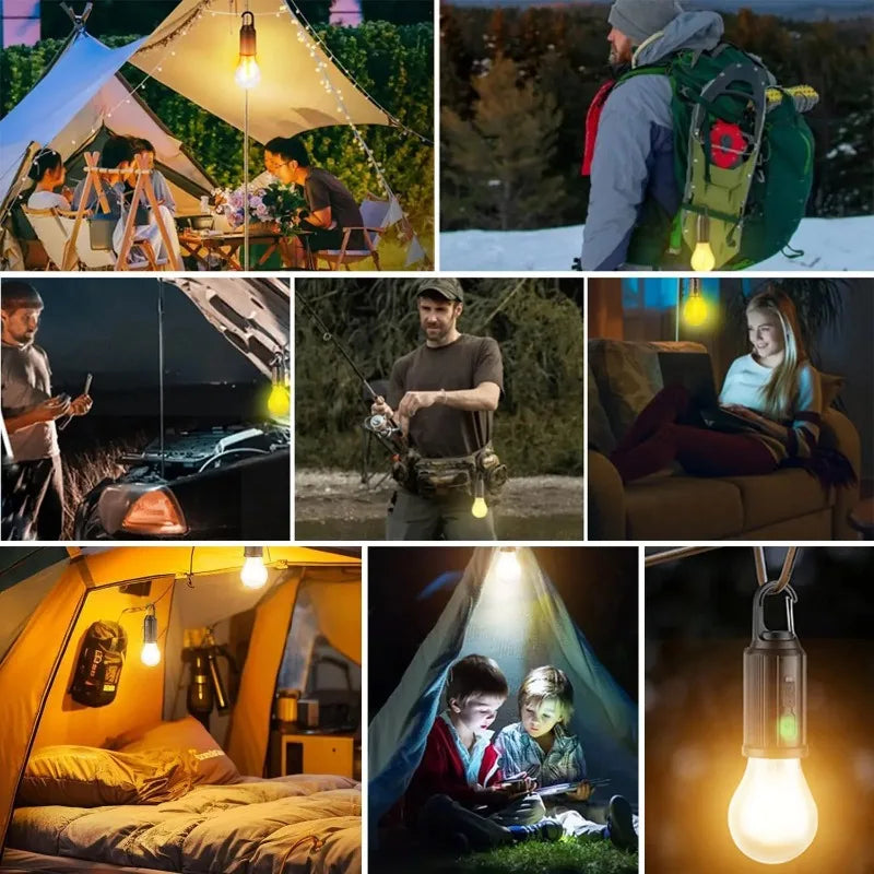Solar Rechargeable Warm-Light Camping Lamp