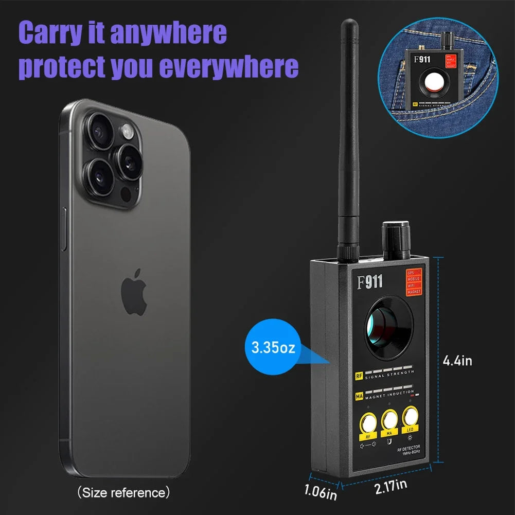 F911 Hidden Camera Detectors, Spy Detector, Bug and GPS Detector, Security Camera Finder, Infrared Scanner