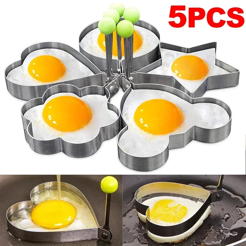 New Stainless Steel Fried Egg Mold Heart Pancake Maker Breakfast Baking Omelette Rings Cooking Tools Kitchen Accessories Gadget 