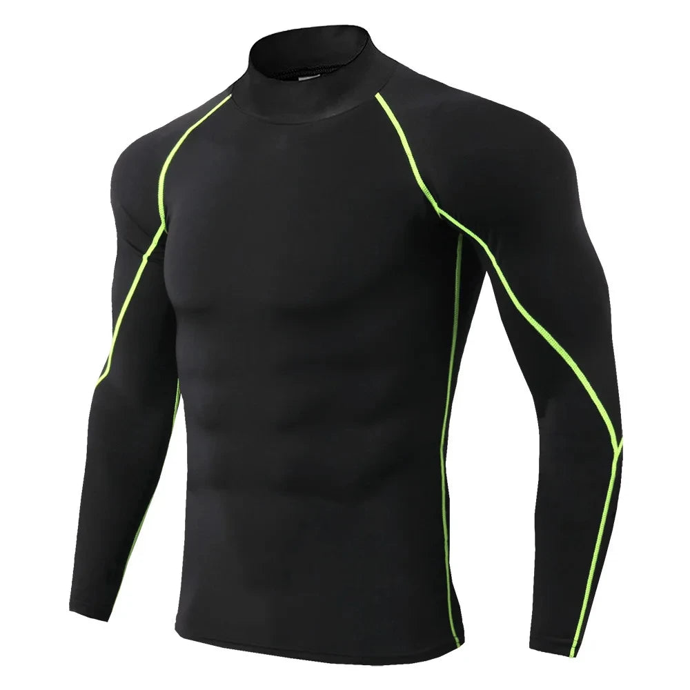 Winter Man Compression Shirt Cycling Clothing Warmth Shirt Warm Bottoming Shirt Men Compression T-Shirt Gym Sportswear 2024 New 