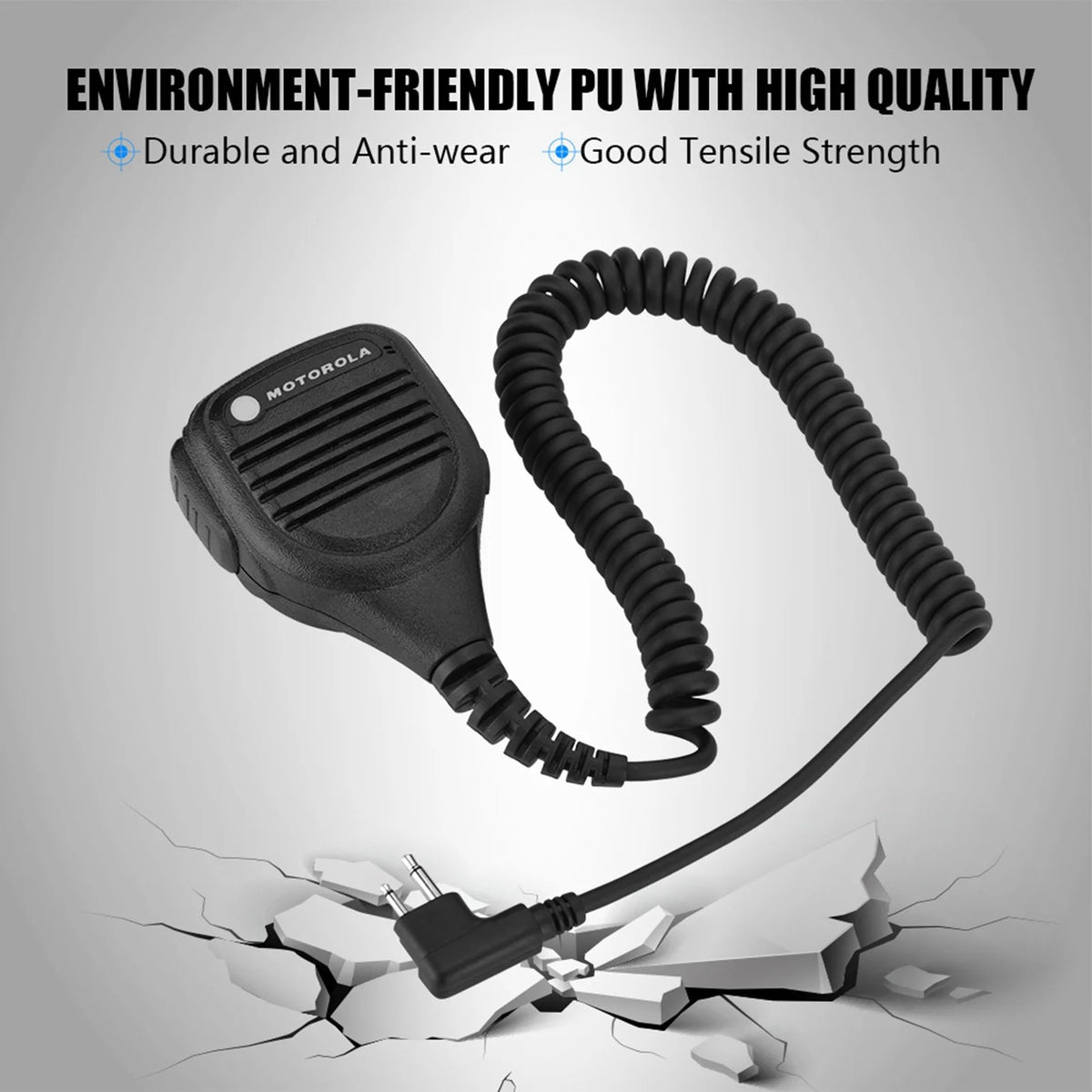 Micrófono de mano para radio walkie-talkie con conector de auriculares de 3,5 mm, altavoz y micrófono, clip de cinturón de acero para