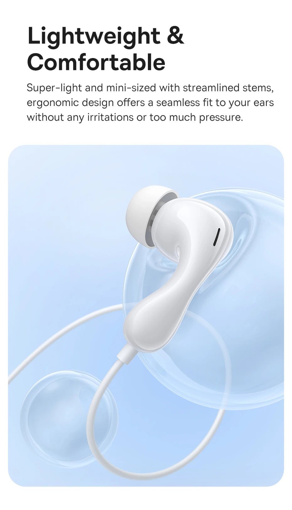 Auriculares con cable Baseus Encok CZ20/HZ20 con audio de alta resolución y micrófono