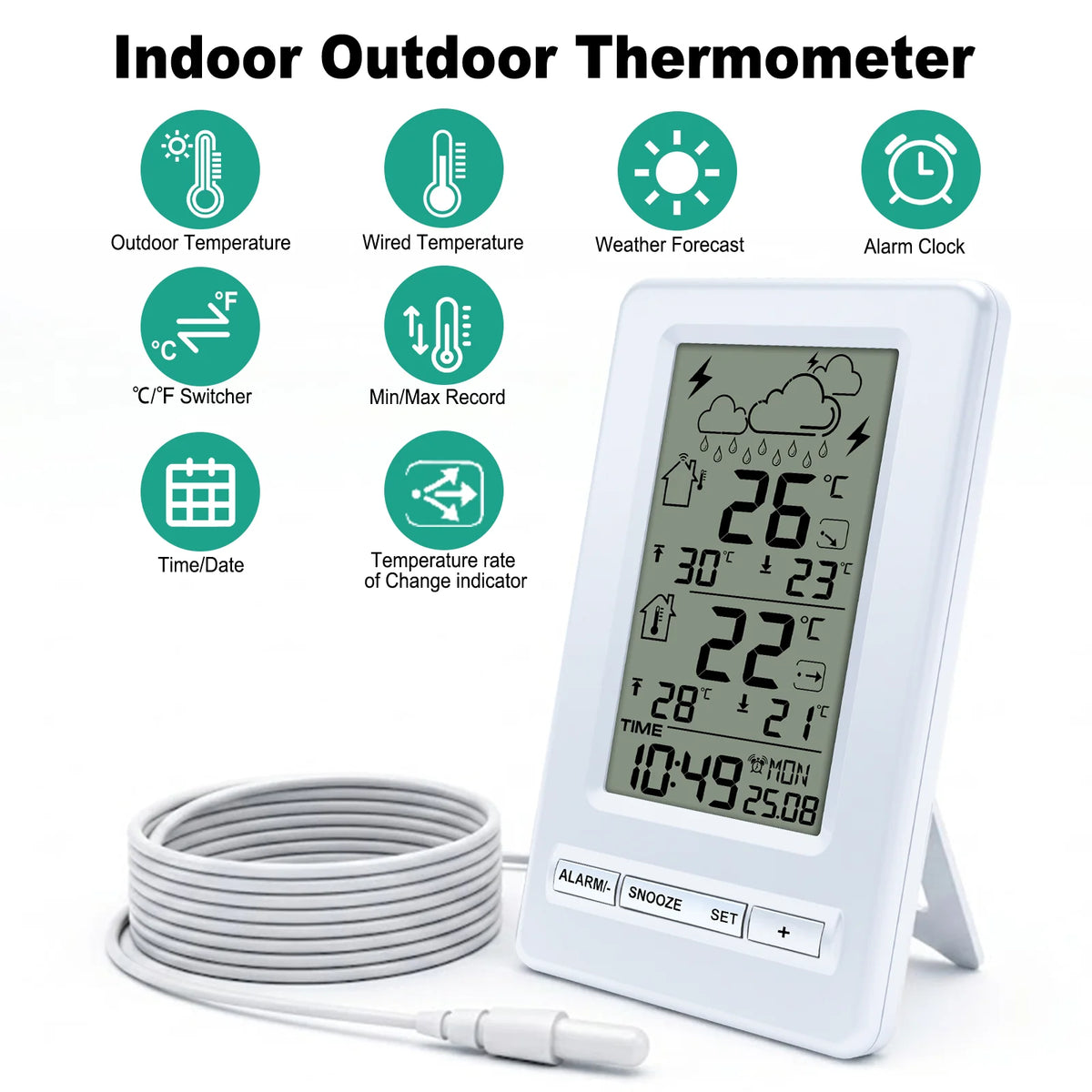 FT0104 Indoor/Outdoor Temperature Weather Station