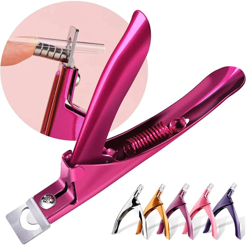 Professional False Nail Clippers False Nail Nippers Pointed ClippersUType Nail Clippers Acrylic False Nail Edge Trimmer Stainles 