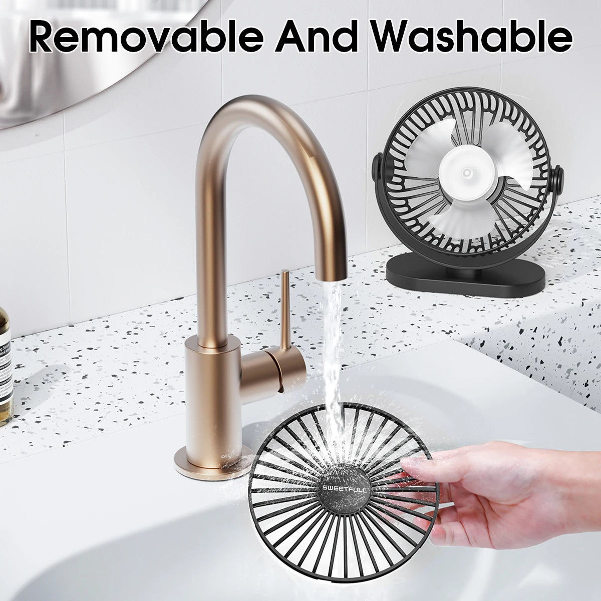 USB Desktop Wall Mounted Mini Fan, 3-Speed Quiet Cooling Fan
