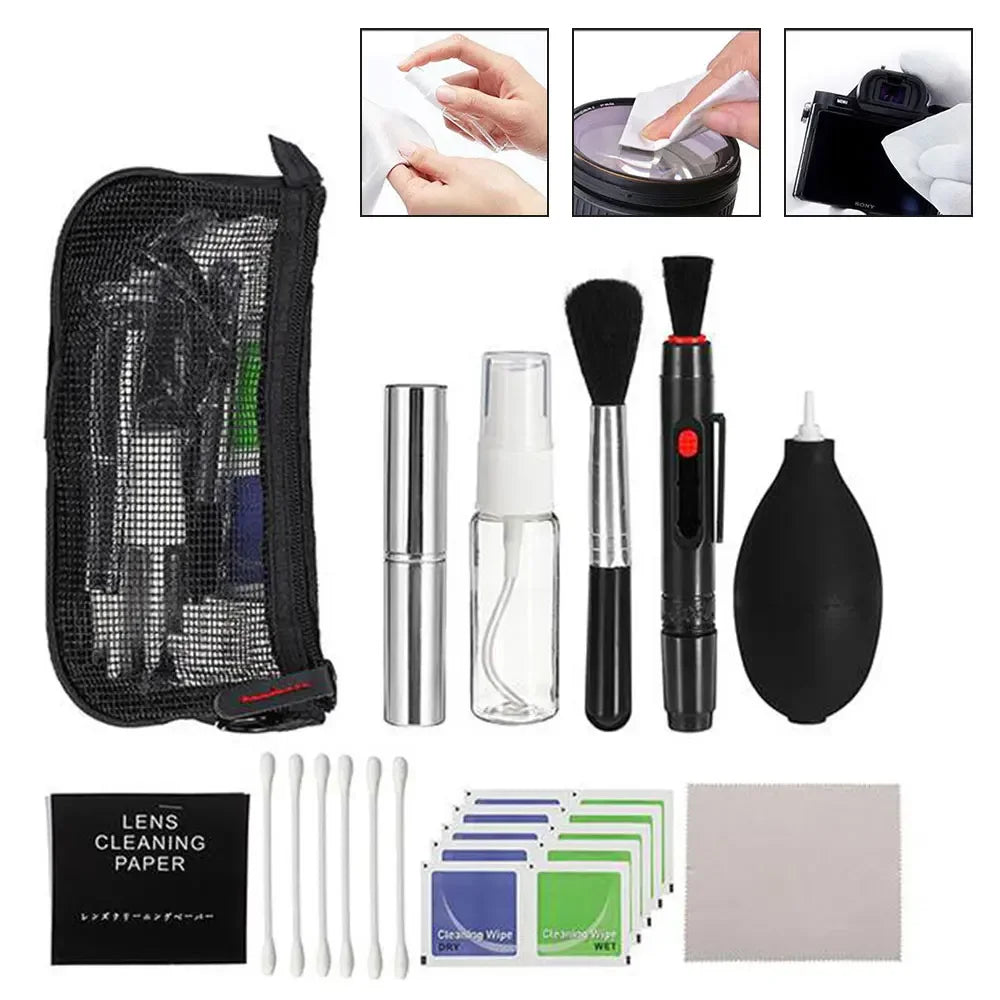 Kit de limpeza de lentes para câmaras com soprador de ar