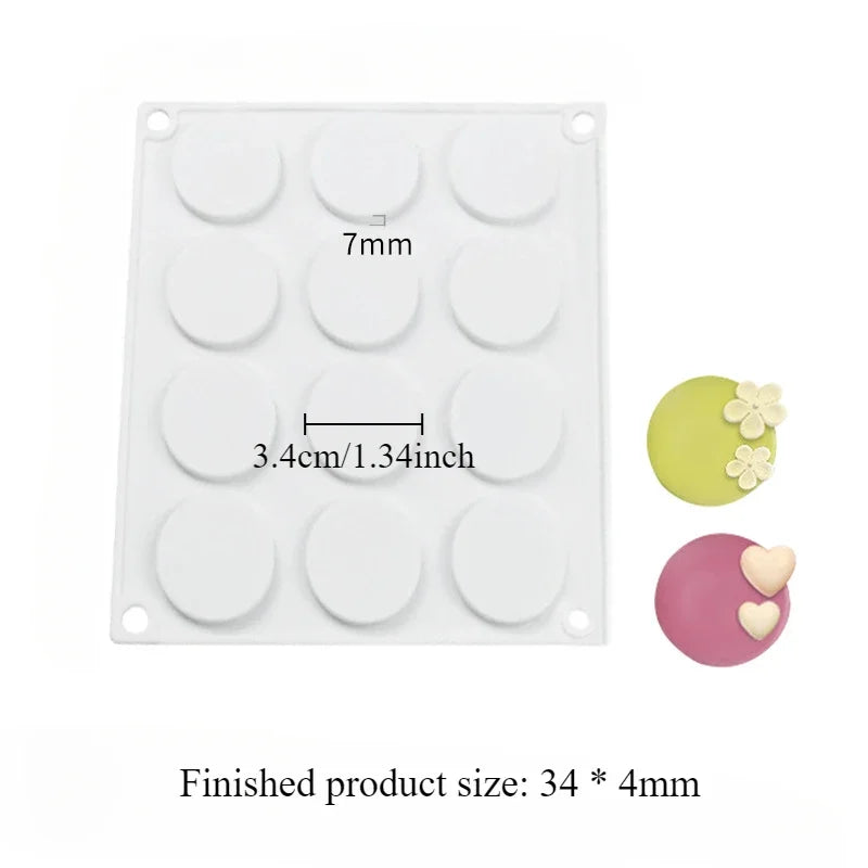 Round Silicone Craft Mould – 4, 12 or 24 Cavities