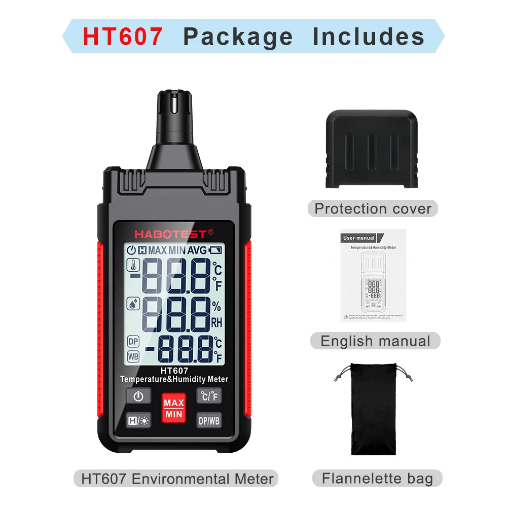 HT607 Temperature and Humidity Meter