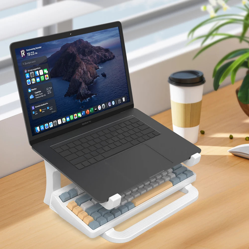 Adjustable Plastic Laptop Stand, White
