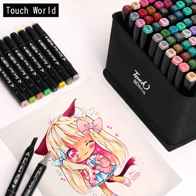 168 Colored Marker Pens Set for Manga & Sketching