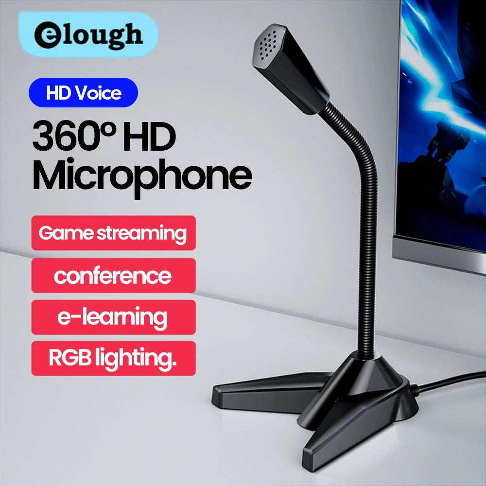 Desktop Condenser Microphone for PC, USB or 3.5mm