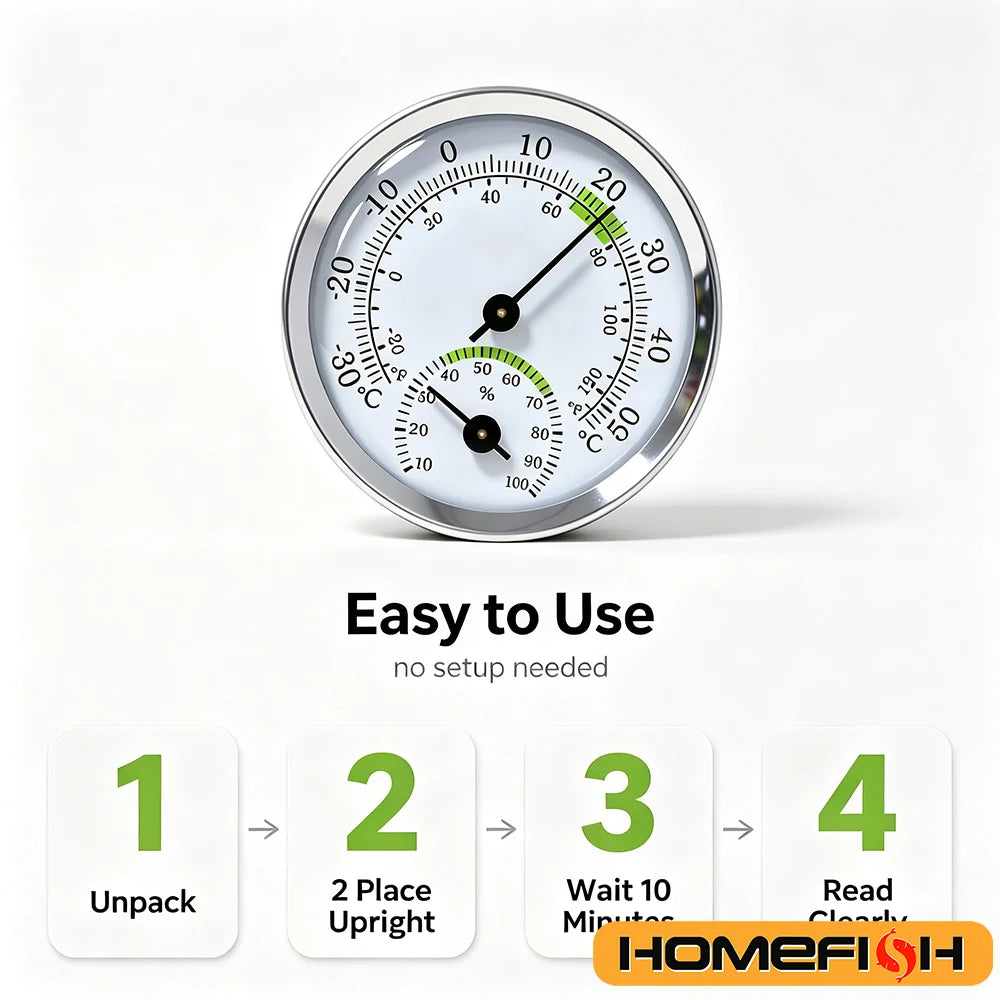 High Precision Mini Mechanical Thermometer Hygrometer Dial Pointer Temperature Humidity Meter No Power Portable Indoor Room