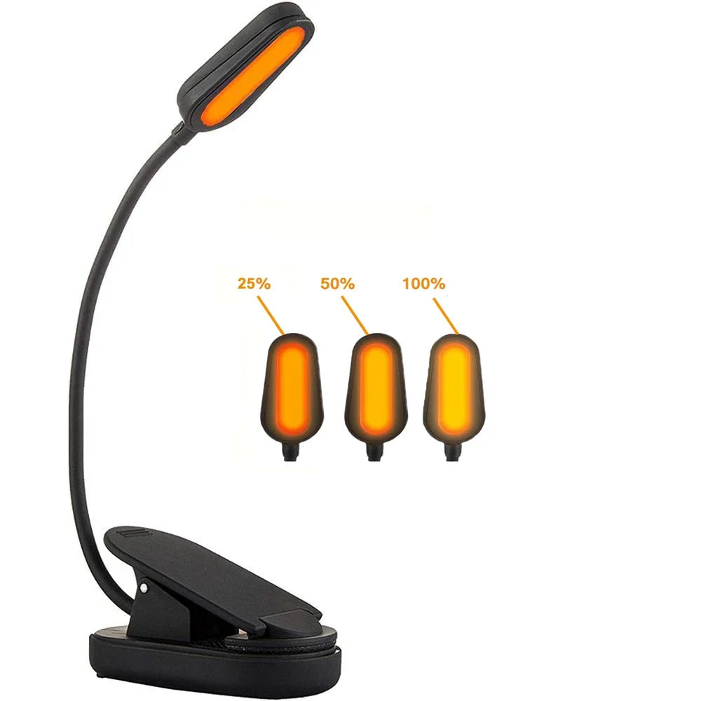 Amber clip-on reading light