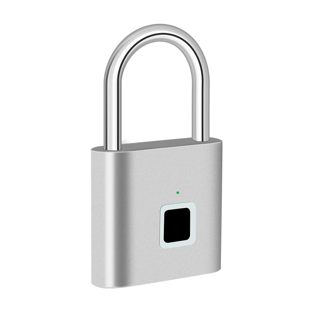 Kleines Smart-Fingerabdruck-Padlock Zinklegierung Körper 9000 Mal Öffnen Wiederaufladbares Digital Schloss Fitnessstudio Schule Gepäckschrank Sicherheit Padlock