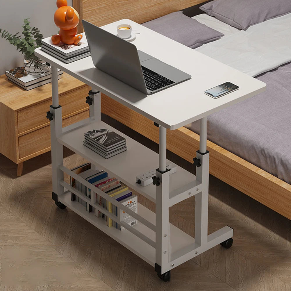 Height Adjustable Wooden Bedside Desk for Home Office