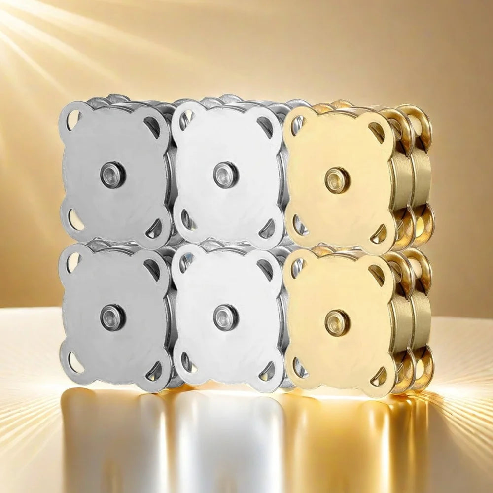 10 kusov kovových magnetických sponiek Nažaby Spony Gombíky pre Kabelku Kabelku Peňaženku Odevy Tašku DIY Remeslá Šitie Doplnky