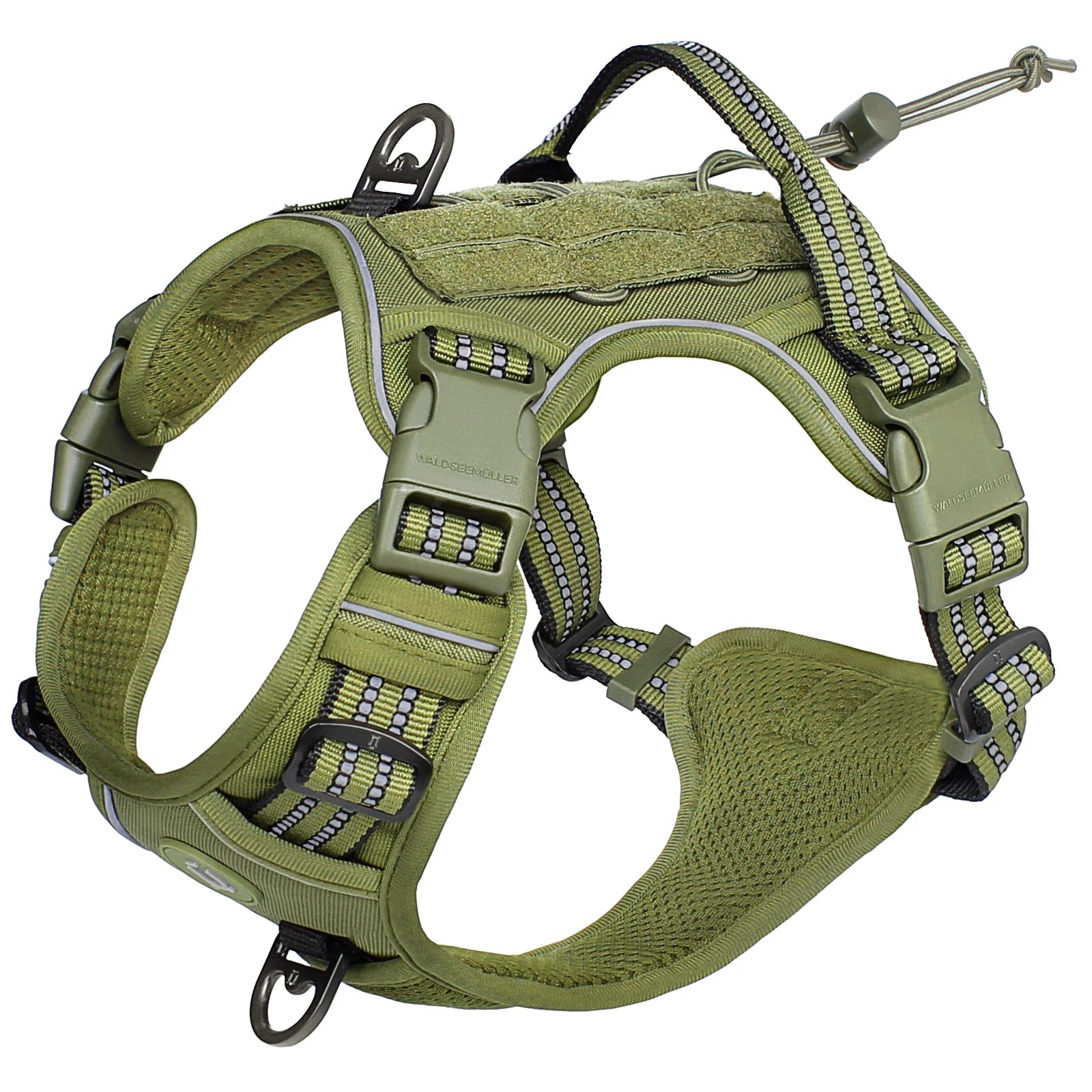 Tactical Dog Harness, No Pull Dog Harness, Adjustable Breathable MOLLE Dog Vest Harness for Medium Large Dog Reflective Military 