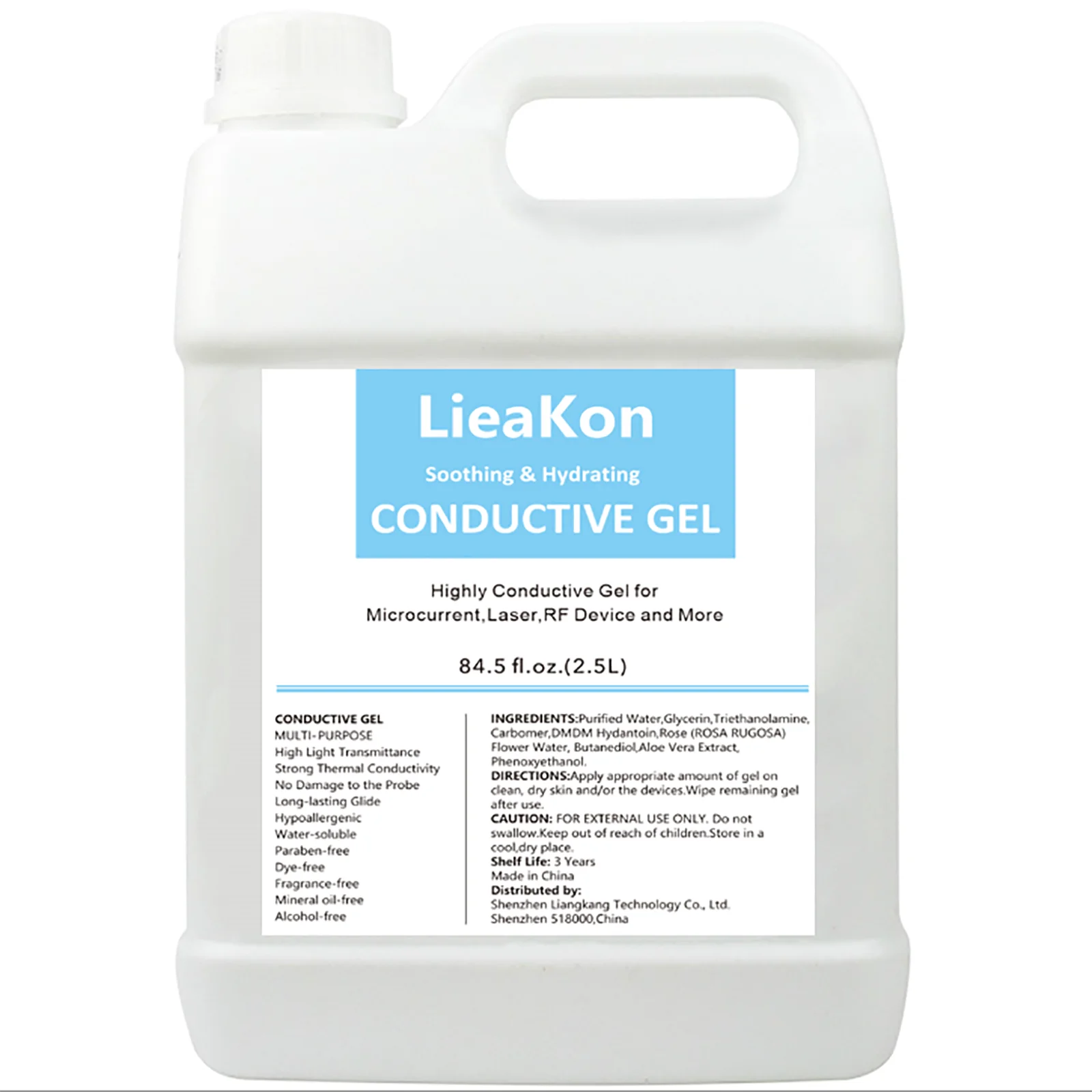 2.5L Clear Conductive Gel for Ultrasound and Beauty Devices